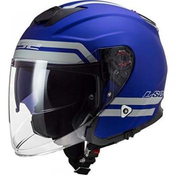 LS2 NC Casco para Moto, Hombre, Azul, Medium