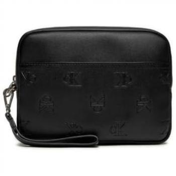 Calvin Klein Jeans AOP EMBOSS ZIP POUCH Neceser para Hombre - Negro Talla Os