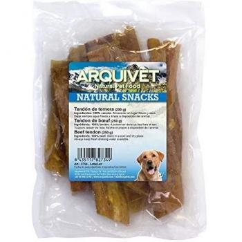 Arquivet Snack para perros de tendón de ternera - Snacks naturales para perro - Chuches para perro - Golosinas para perro - Premios y recompensas para perro - Bolsa 250 g