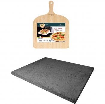 Juego para pizza de piedra volcánica ETNEA 38 x 30 cm - Cabezal + pala