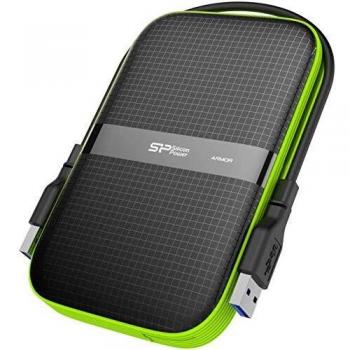 Silicon Power Armor A60 4TB Military Grade Portable Hard Drive - Shockproof & Water-resistant (IPX4) - USB 3.0 - Black/Green