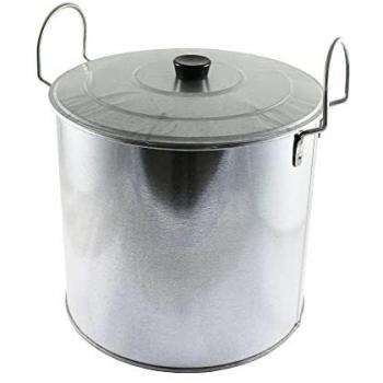Cubo Recto 2 Asas con Tapa 45x40 cm Gris Galvanizado 10L Diseño Práctico