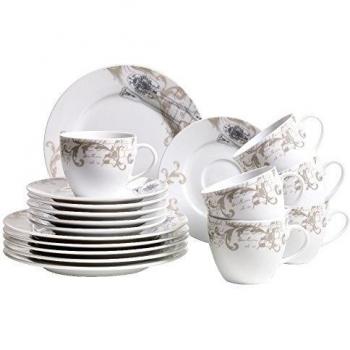 Domestic by Mäser, Serie Tradizione, juego de café 18 teilig para 6 personas, fabricada en mesa elegancia
