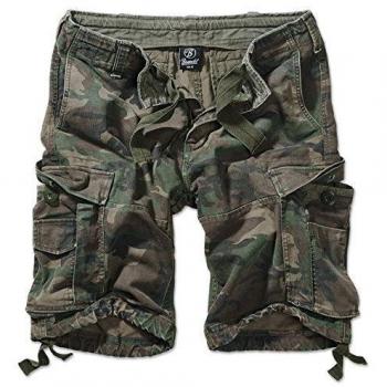 Brandit Vintage Woodland Cargo Shorts for Men - Size M to XXL