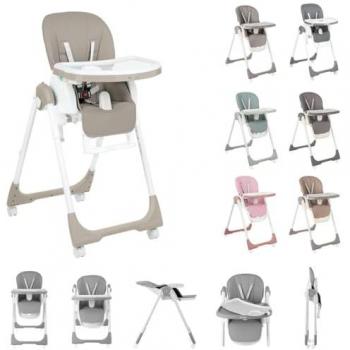 Trona multiposición Kikka Boo SPICY, plegable, mesa extraíble, ajustable, con 4 ruedas, color: beige