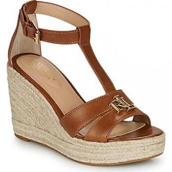 Sandalias con cuña de esparto para mujer en color camel de Polo Ralph Lauren