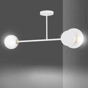 Lámpara de Techo Minerva EPIKASA, Acero con recubrimiento en polvo y Vidrio Blanco, 80x40x15 cm