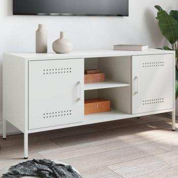 Mueble de TV de acero blanco 100,5x39x50,5 cm vidaXL