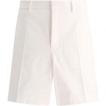 Valentino Men's Casual Shorts with Rubberised V Detail in White, Size 46