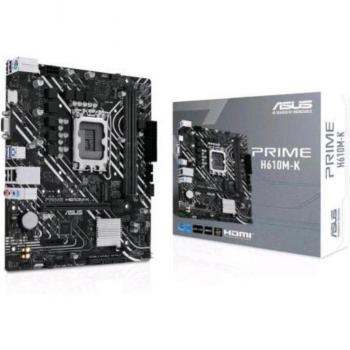 ASUS Prime H610M-K Micro ATX Motherboard, Intel H610 Chipset, LGA 1700 Socket, 2x DDR4 Memory Slots up to 96GB, VGA & HDMI Outputs, GbE LAN,