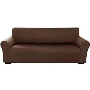 Amazon Brand - Umi Fundas para Sofa 3 Piezas Funda Sofa contra Manchas Protectora Moderna Elasticas Ajustable Suave Chocolate