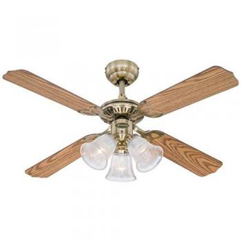 Westinghouse Lighting Princess Trio Ventilador de Techo E14, 180 W, Roble/Caoba