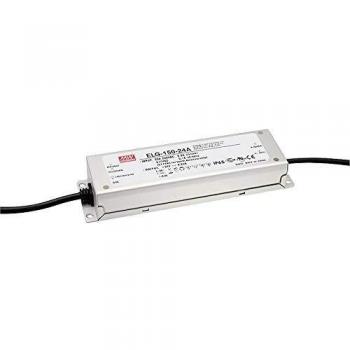 Transformador LED Mean Well ELG-150-24B-3Y, 150W, 24V DC, 6.25A, regulable, montaje fácil, IP67
