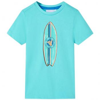 Camiseta infantil de manga corta color aguamarina 92