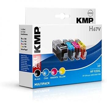 KMP H67V Cartucho de tinta multipack para impresoras HP (Negro, Cian, Magenta, Amarillo) - 4 piezas