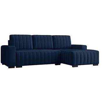 Sofá rinconero Columbus 154, Manila 26, con función de descanso y caja de ropa de cama, dimensiones 240x140x85cm