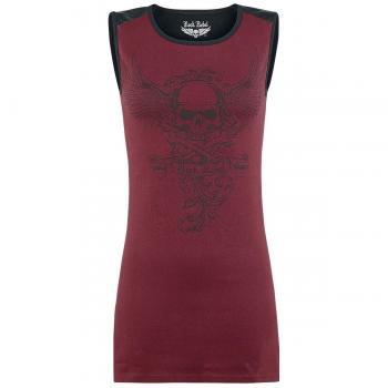 Rock Rebel by EMP Skull Wings Top Top Mujer Burdeos XL