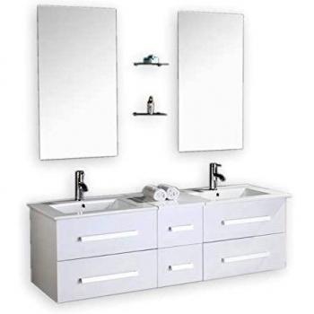 Mueble de Baño Doble Con Lavabo Blanco 150 cm Modelo Roma