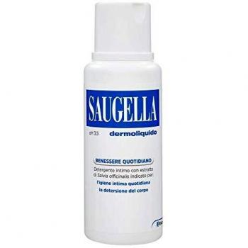 Saugella Dermoliquid Producto de Higiene Intima 250ml - Detergente Intimo a pH 3.5 con Extracto de Salvia