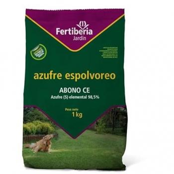 Azufre Espolvoreo Abono CE 1kg - Fertiberia, producto para jardinería exterior, eficaz contra oidio, araña roja y ácaros