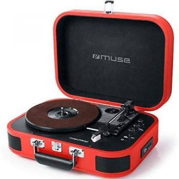 Tocadiscos Micro Sistema con 3 velocidades Rojo