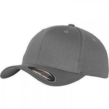 Flexfit Wooly Combed Grey Cap - Unisex, Curved Brim, Hip Hop Style, Sizes S/M and L/XL
