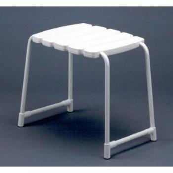 Gedy Promed Taburete de Baño, Aluminio, Blanco, 41.6 x 55 x 35 cm