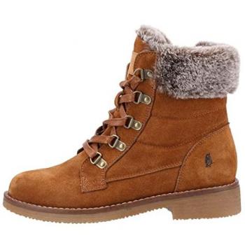 Hush Puppies Florence Tan Suede Mid Calf Boots with Memory Foam for Women - Size UK 7