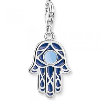 Thomas Sabo Charm Club Blue Cold Enamel Hand of Fatima Charm Pendant 2020-007-1 - Sterling Silver / Cold Enamel Female