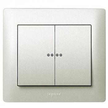Legrand galea life - Doble tecla con visor circuito galea nacar