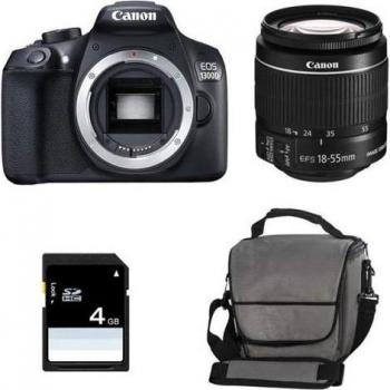 Cámara Réflex Digital Canon EOS 1300D Kit EF-S 18-55mm F3.5-5.6 IS II, Sensor CMOS 18 MP, Pantalla de 3, Video Full HD, Wi-Fi y NFC