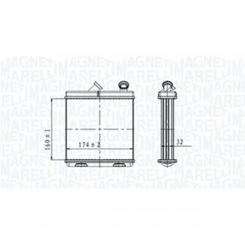 Calefactor interior MAGNETI MARELLI 350218465000, intercambiador de calor, radiador de calefacción