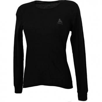 Odlo Bl Top Crew Neck L/S Active Warm Camiseta, Mujer, Black, XL