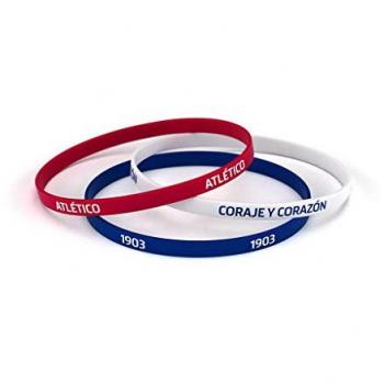 Pulsera Oficial de Silicona 100% Natural del Atlético de Madrid Classic Tricolor Estándar para Hombre