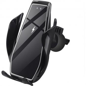 Cargador inalámbrico rápido Qi de 15W para coche con sujeción automática y soporte para salida de aire, compatible con iPhone 11 Pro XS XR X 8 y Samsung S20 S10 S9