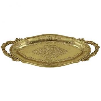 Bandeja DKD Home Decor de Resina Dorada 42,3 x 18 x 4,8 cm