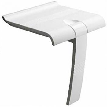Silla de Ducha Escamoteable Arsis con Béquille Automática - Asiento Blanco y Estructura Epoxy Blanca