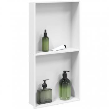 Hornacina de Ducha Acero Inoxidable Mate 32x62x9 cm Color Blanco