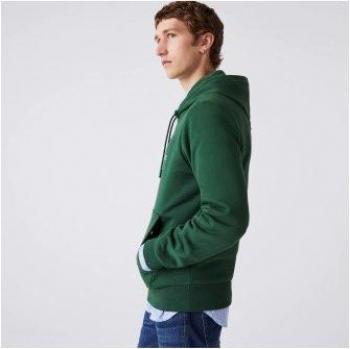 Sudadera de hombre Lacoste en algodón ecológico verde con capucha