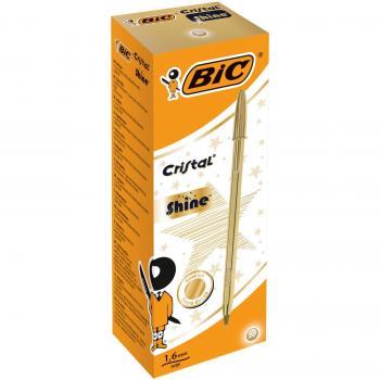 BIC Cristal Shine Gold Stylos-Bille Punta Grande