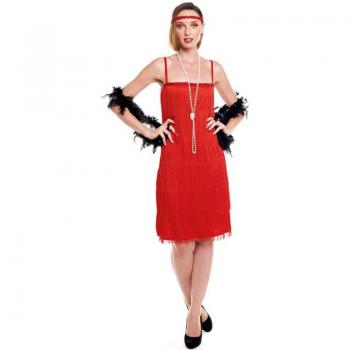 Disfraz de Charleston rojo para mujer