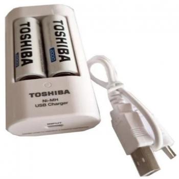 Cargador de Pilas Toshiba TNHC-6GME2 CB/ capacidad para 2 pilas AA y AAA/ incluye 2 Pilas AA