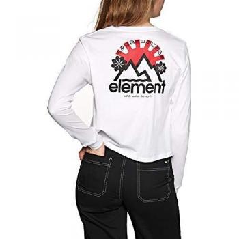 Element Rising Crop - Camiseta de manga larga para mujer Blanco blanco S