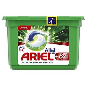 Ariel Todo En Uno Pods +OXI Detergente En Cápsulas 14 Lavados, Con Lavado A 20 °C Y Perfume Duradero