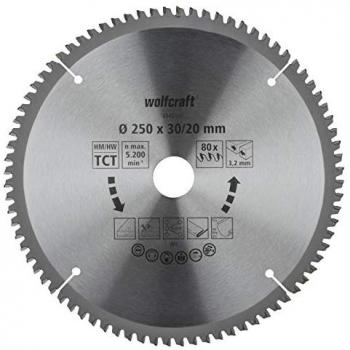 Disco de Sierra Ingleteado CT 80 Dientes 250 mm Wolfcraft - Cortes Finos y Limpios