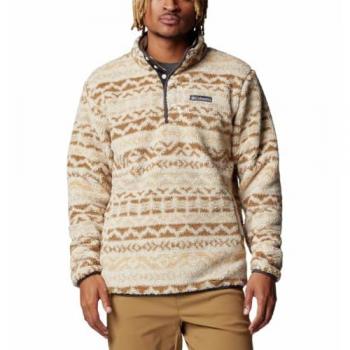 Columbia Rugged Ridge Half Snap Fleece Forro Polar estampado beige marrón - M