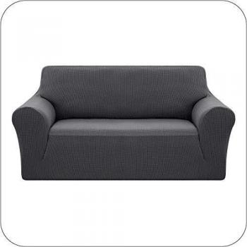 UMI. by Amazon Funda Elastica para Sofa Ajustable 2 Plazas Gris