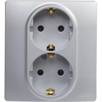 Legrand - Interruptor Conmutador Doble 10A Niloé monoblock en Color Aluminio