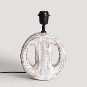 Base de Lámpara de Mesa Madera Chandra Natural ILUZZIA Decorativa para Salón, Habitación y Dormitorio