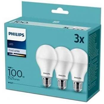Bombilla LED Estándar E27 13 W 1.521 lm 4.000 K - Pack 3 Uds